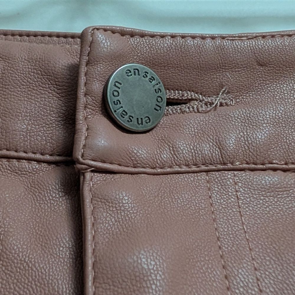 NWOT En Saison Lana Vegan Leather Pants in Pink Size XS Faux Light Anthropologie - Picture 7 of 8